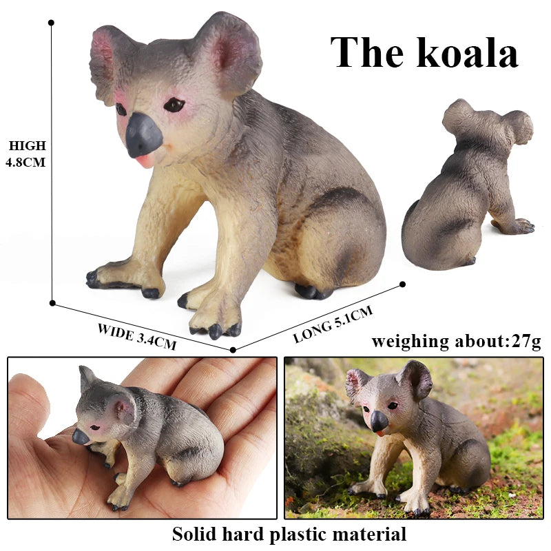 Classic Australian Wild Animals Kangaroos Koala Platypus Tasmanian Devil Echidna Cassowary Model Figurine Toy Child Gift