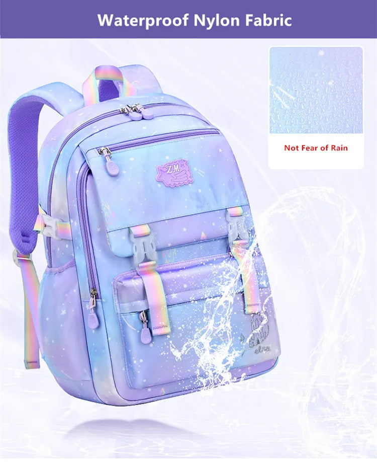 Sac à dos pour enfants pour filles, sacs d'école pour collégiens, sac de livre étanche de grande capacité pour élèves du primaire