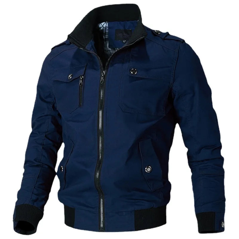 Bomber veste hommes mode décontracté coupe-vent veste manteau hommes 2024 printemps automne nouveaux vêtements d'extérieur chauds solide Stand mince veste hommes