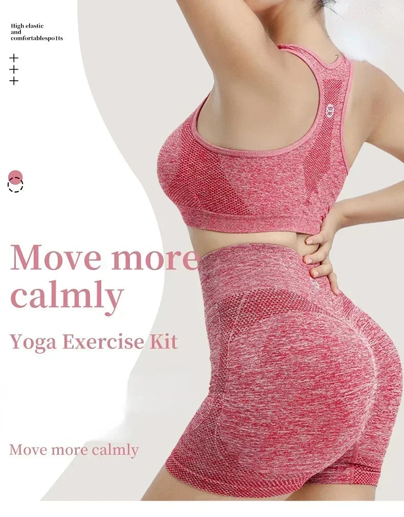 Ensemble de Yoga Shorts de gymnastique femmes Sport soutiens-gorge brassière hauts d'entraînement pour femmes vêtements de Yoga Fitness Leggings ensemble de gymnastique ensembles de Yoga sans couture