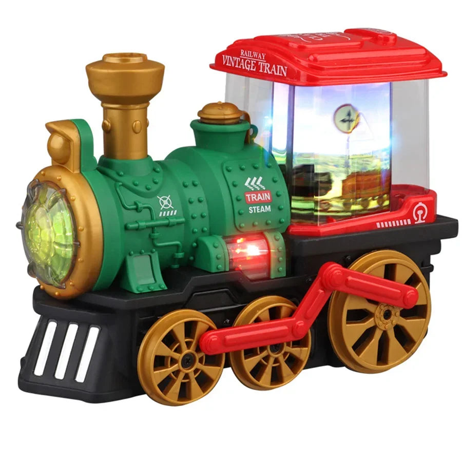Jouet de Train pour tout-petits 3-5, camions Locomotive moteur à vapeur électrique avec fumée, lumière et son, camions jouets pour tout-petits, cadeau pour garçons