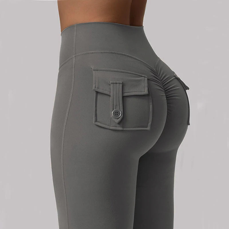 Leggings de Yoga à jambes larges et extensibles pour femmes, sensation nue, vêtements de travail de Fitness à Compression avec poches, nouvelle collection 2024 ﻿