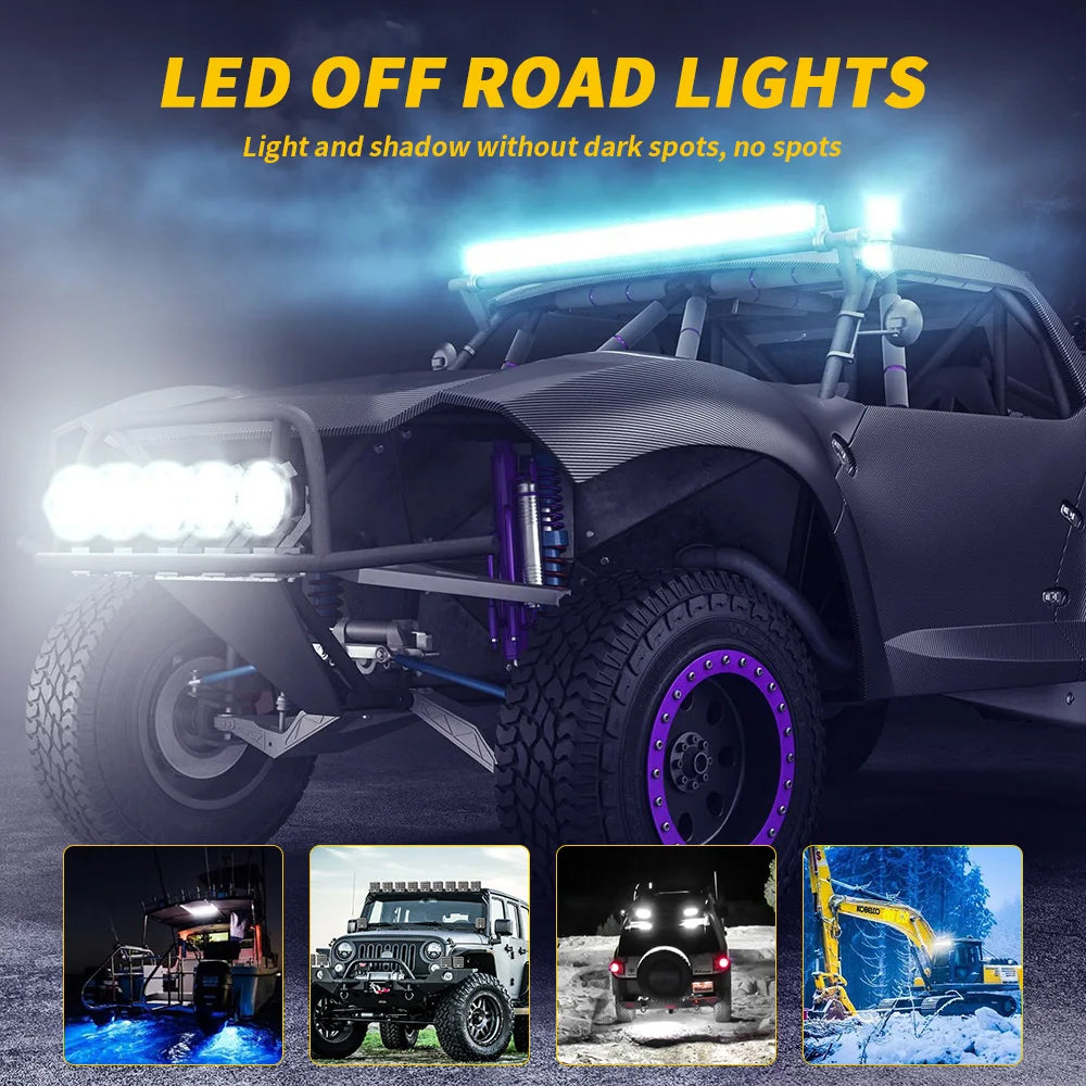 Lampe de travail LED ronde pour voiture, modèle privé, budgétaire 21LED, lumière auxiliaire, lumière de modification de véhicule tout-terrain, 3 po