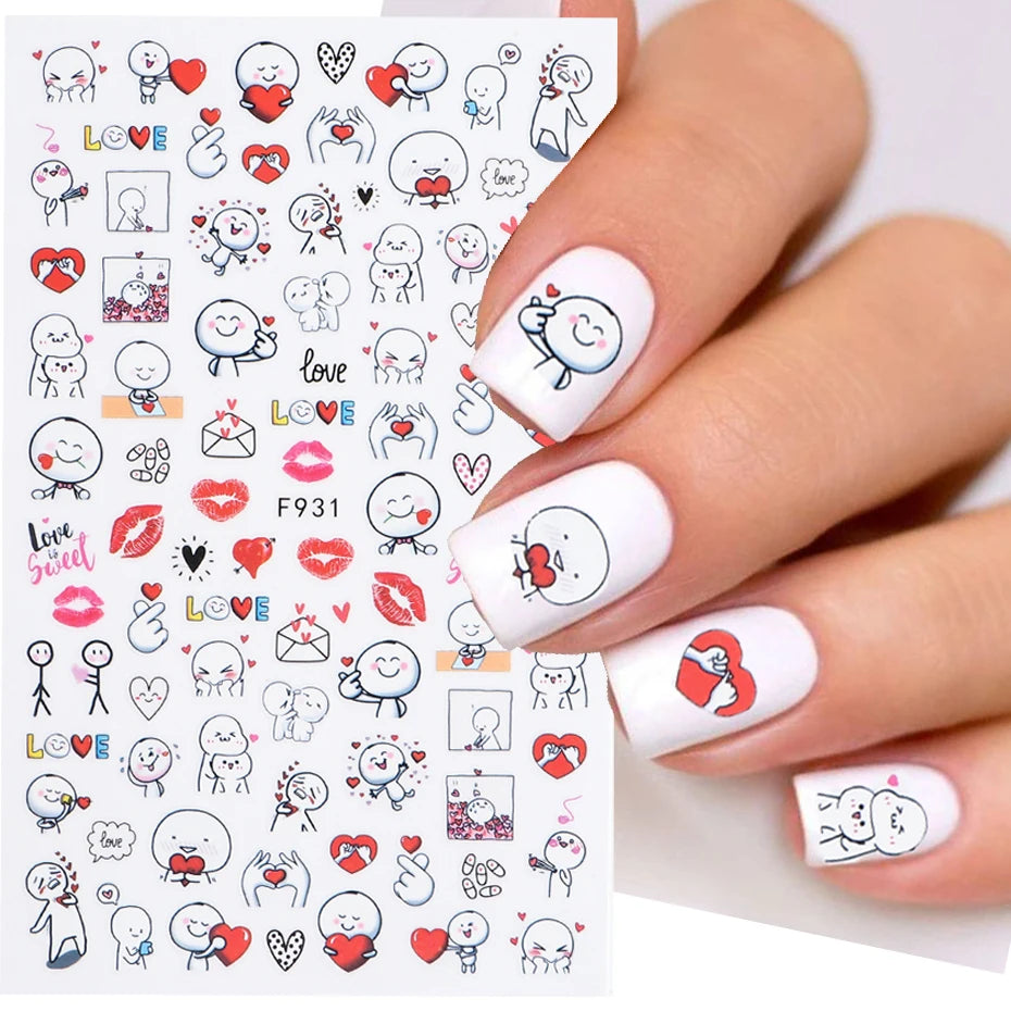 Easter bunny nail stickers, self-adhesive 3D decals, nail art supplies, cartoon character, DIY nail stickers