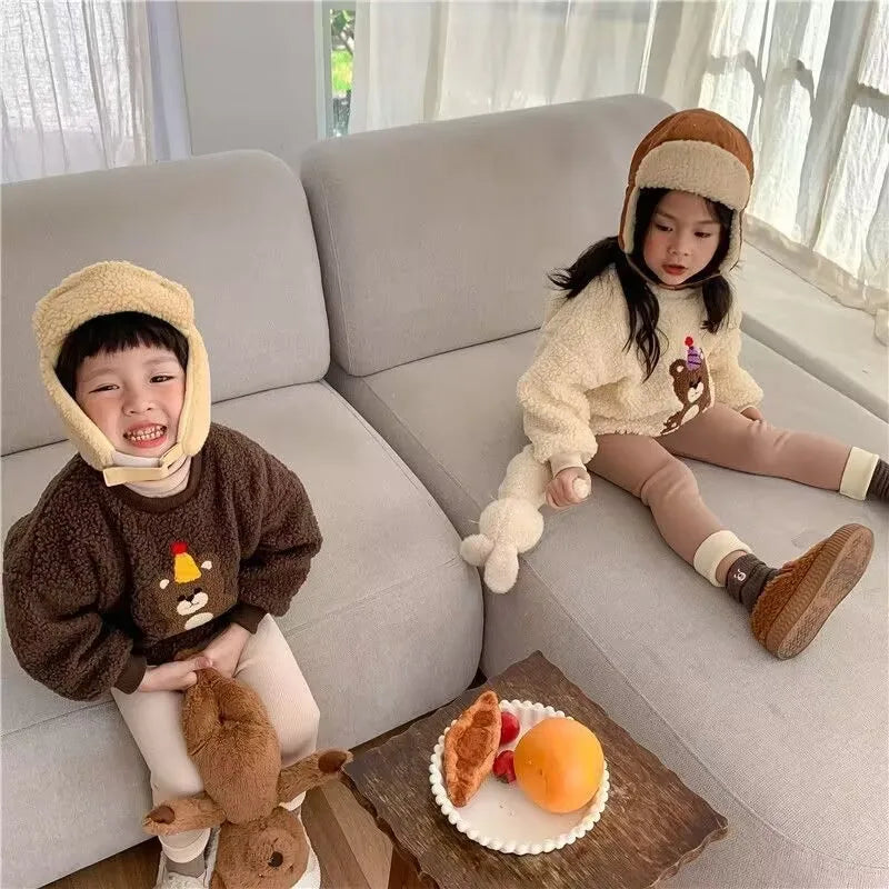 Pantalons pour enfants garçons automne hiver épais chaud filles Leggings couleur unie pantalons pour enfants vêtements pour enfants