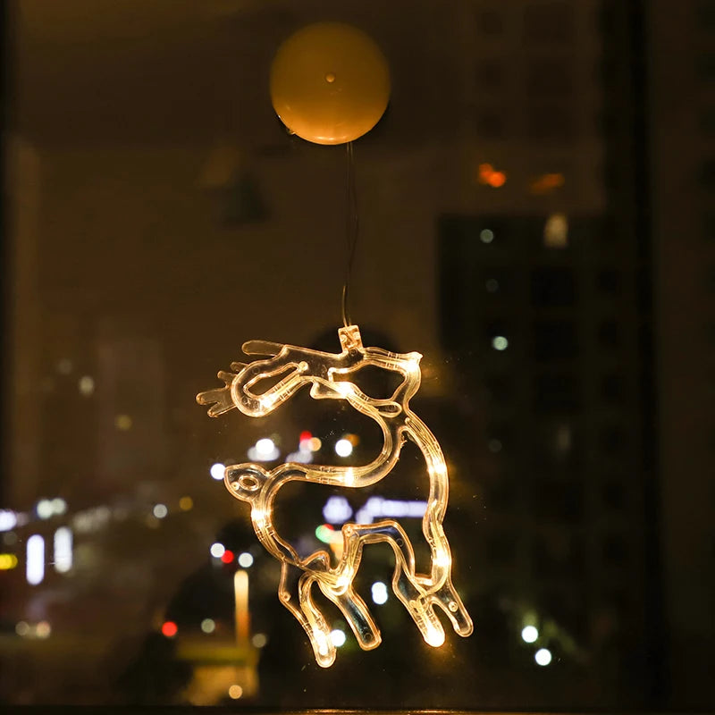 Lumières LED de Noël pour la décoration de la chambre à coucher, ornements de la maison, fenêtre, verre, batterie chaude
