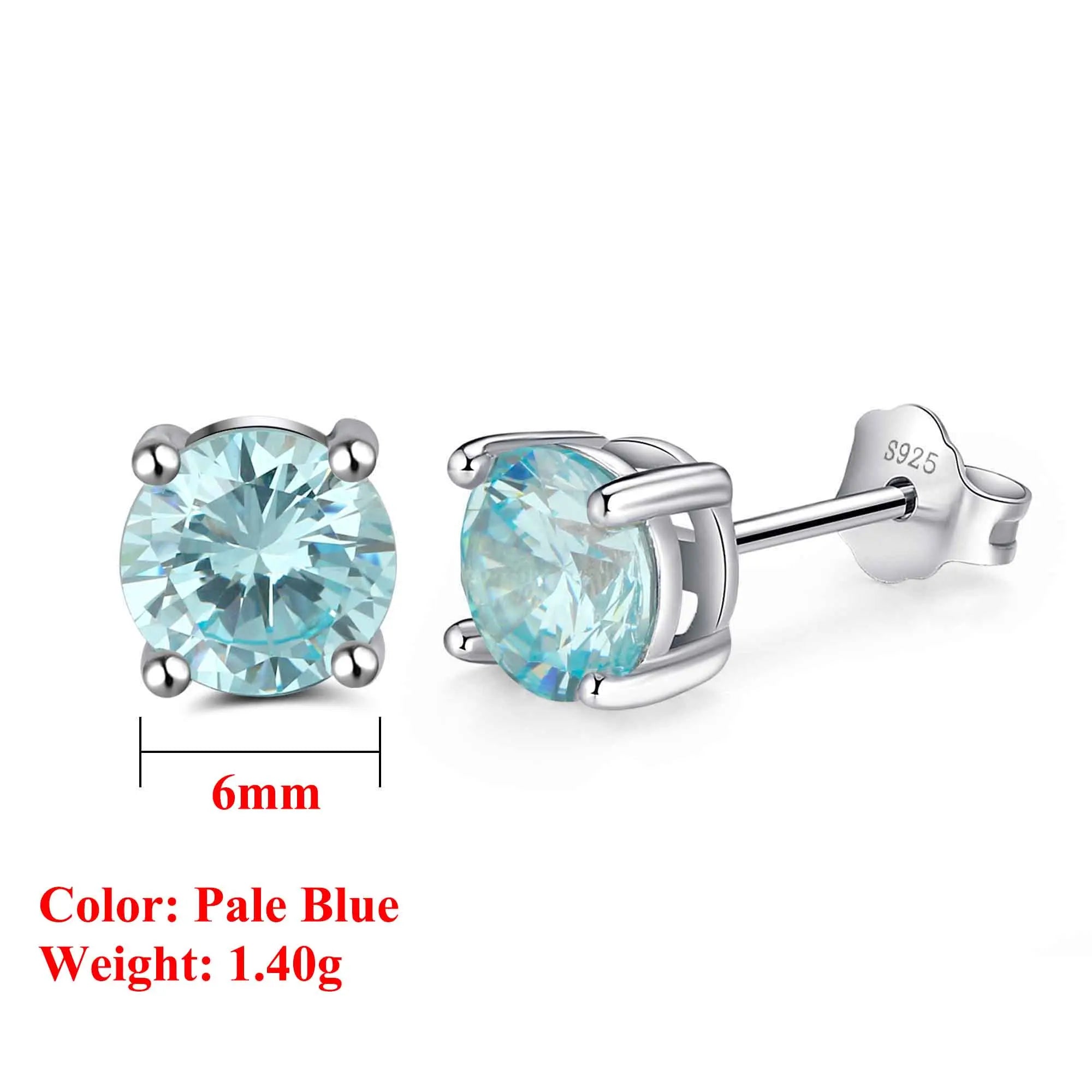 Effie Queen 925 boucles d'oreilles en argent Sterling pierre de naissance pour femmes AAA Zircon cubique 12 couleurs boucles d'oreilles mode fille bijoux SE84
