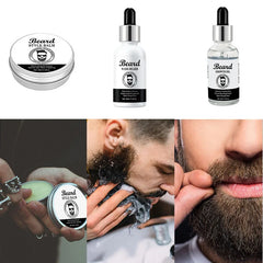 Kit de soins de barbe pour hommes, ensemble de 3 pièces, crème pour barbe, ensemble combiné de lavage à l'huile, ensemble de soins du visage