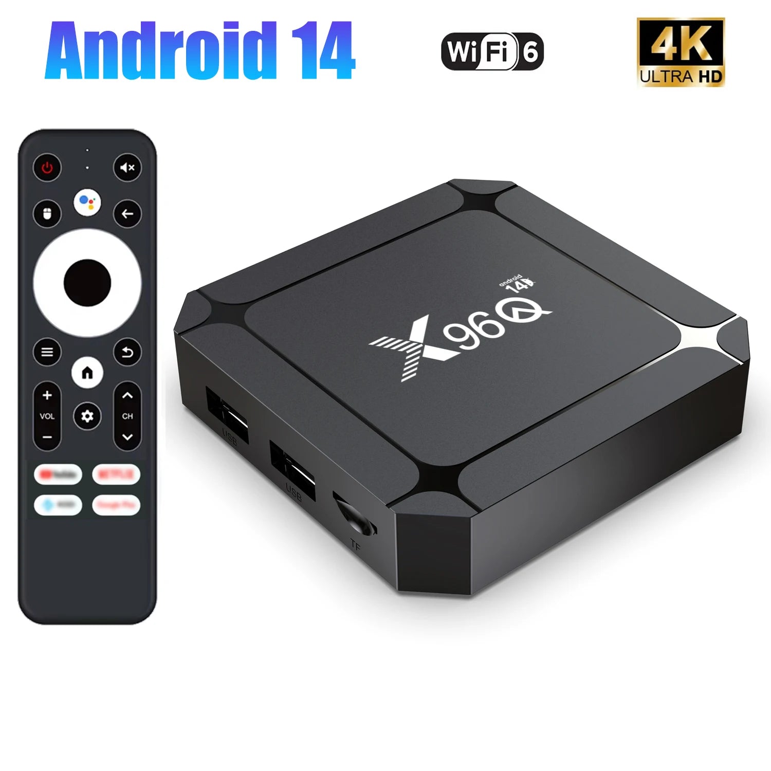 Smart TV Box Android 14 TV BOX X96Q RK3518 Quad Core TV Box Support 4K WIFI6 lecteur multimédia Android TV Box décodeur 2GB 16GB