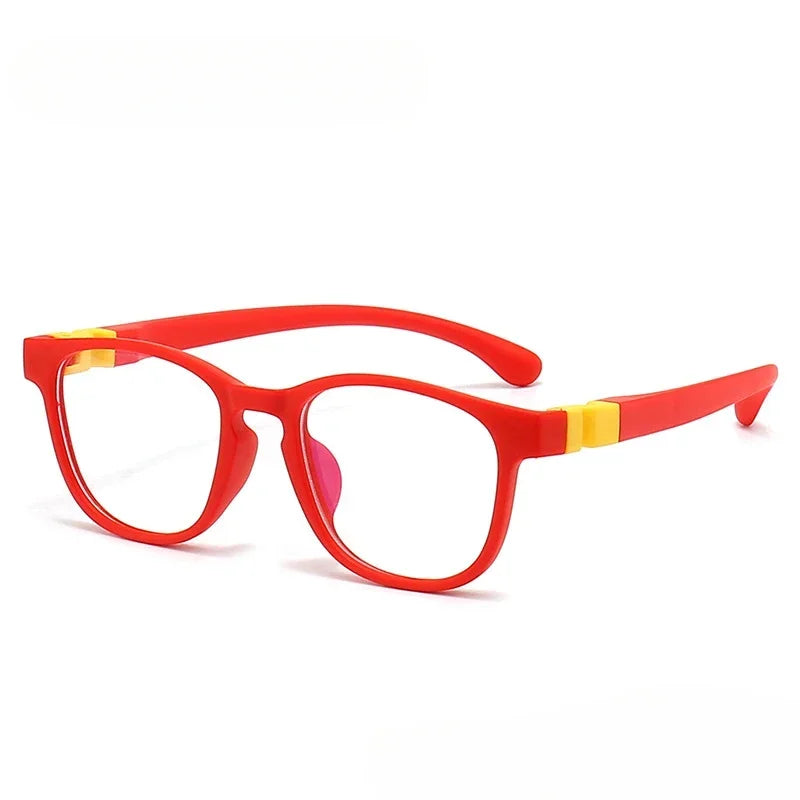 Children's silicone blue light blocking glasses, computer glasses, ultra-light frame, eye protection glasses, for kids, boys, and girls