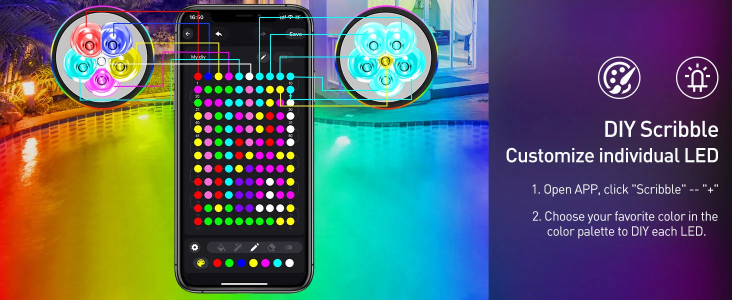2/3/8/10 LED lumières étanche IP68 fontaine sous-marine étang Spot lumière paysage projecteur pour jardin APP télécommande