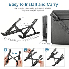 Support pour ordinateur portable, sept niveaux réglables, support pliable pour tablette de rehaussement et de refroidissement pour ordinateur portable