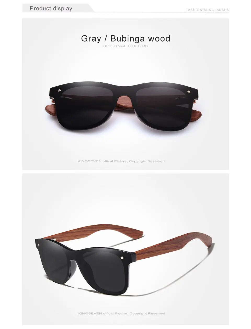 KINGSEVEN lunettes de soleil en bois naturel hommes Vintage classique polarisé mode femmes