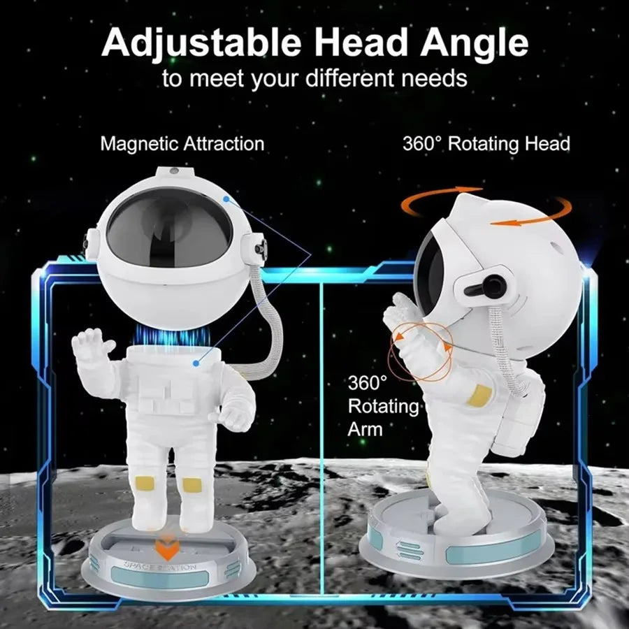 Projecteur d'étoiles pour enfants, veilleuse avec télécommande 360 ° Éclairage de galaxie de nébuleuse d'astronaute de conception réglable pour enfants adultes