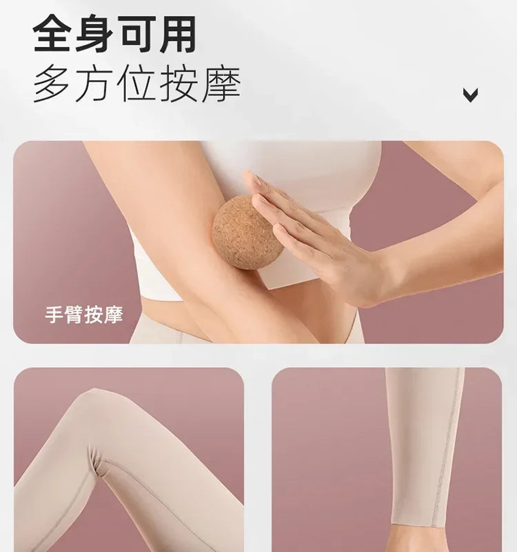 Balle de Yoga en liège, boule de Massage Fascia Ф6cm Ф7cm Ф8cm, relaxation des Muscles pour la salle de sport, le Fitness, le Pilates, la danse, outils auxiliaires, thérapie de libération