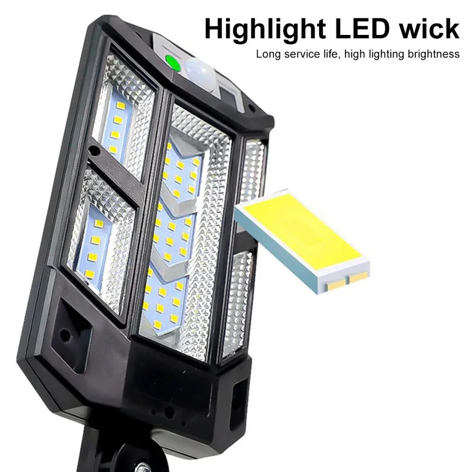The latest solar LED light, 9900LM, outdoor solar motion sensor lamp, 4 modes, IP65 waterproof, solar garden light, street/courtyard lantern
