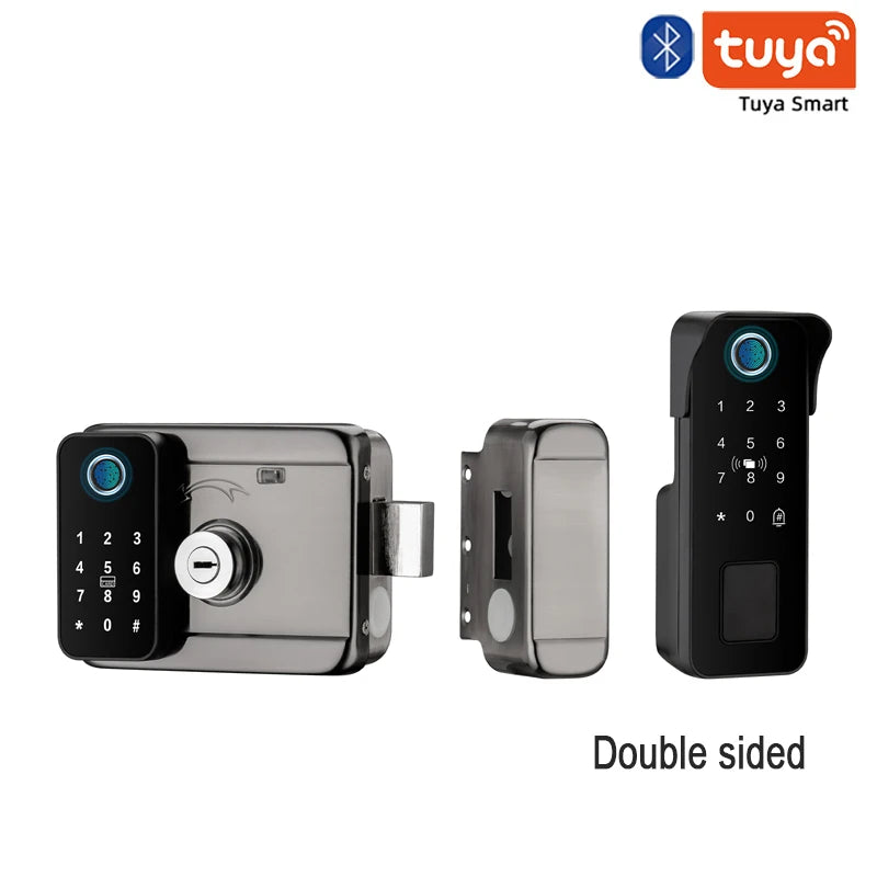 Tuya – serrure de porte intelligente étanche, empreinte digitale, télécommande de jardin extérieur, carte APP, Code numérique, serrure électronique à Double jante ﻿ ﻿