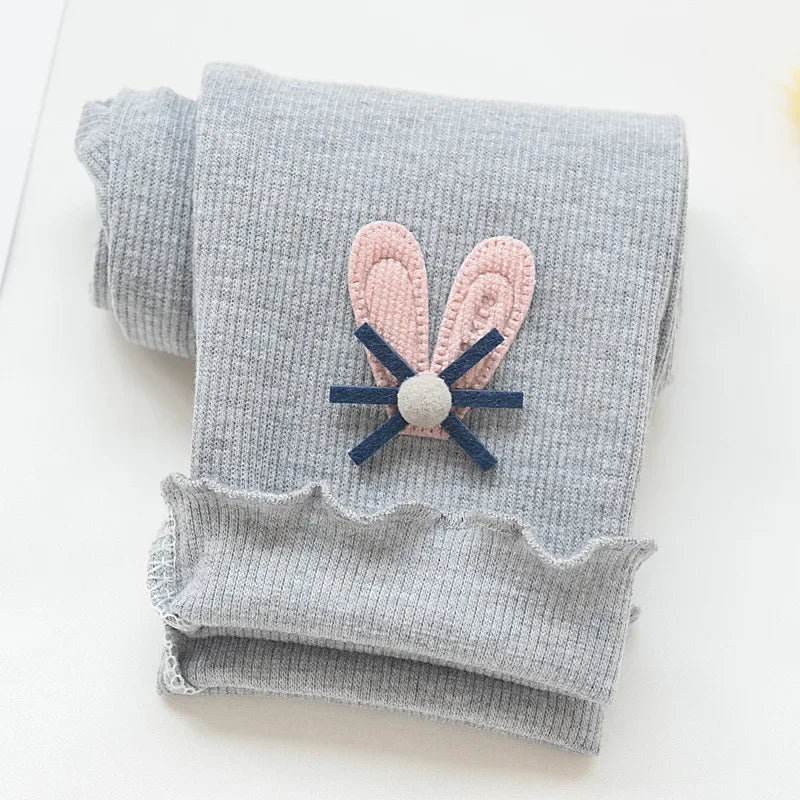 Girls' cotton leggings with elastic waistband, cute pants for babies and children, autumn and spring collection