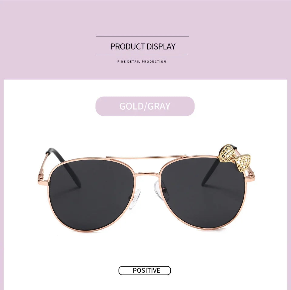 Lunettes de soleil mignonnes pour enfants, monture métallique, mode filles, lunettes de cyclisme en plein air, lunettes de fête, fournitures de photographie