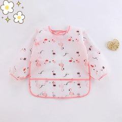 Bavoir de dessin animé en Silicone pour bébé de 0 à 6 ans, bavoirs doux, vêtements mignons pour tout-petits, sans BPA, tablier imperméable à manches longues