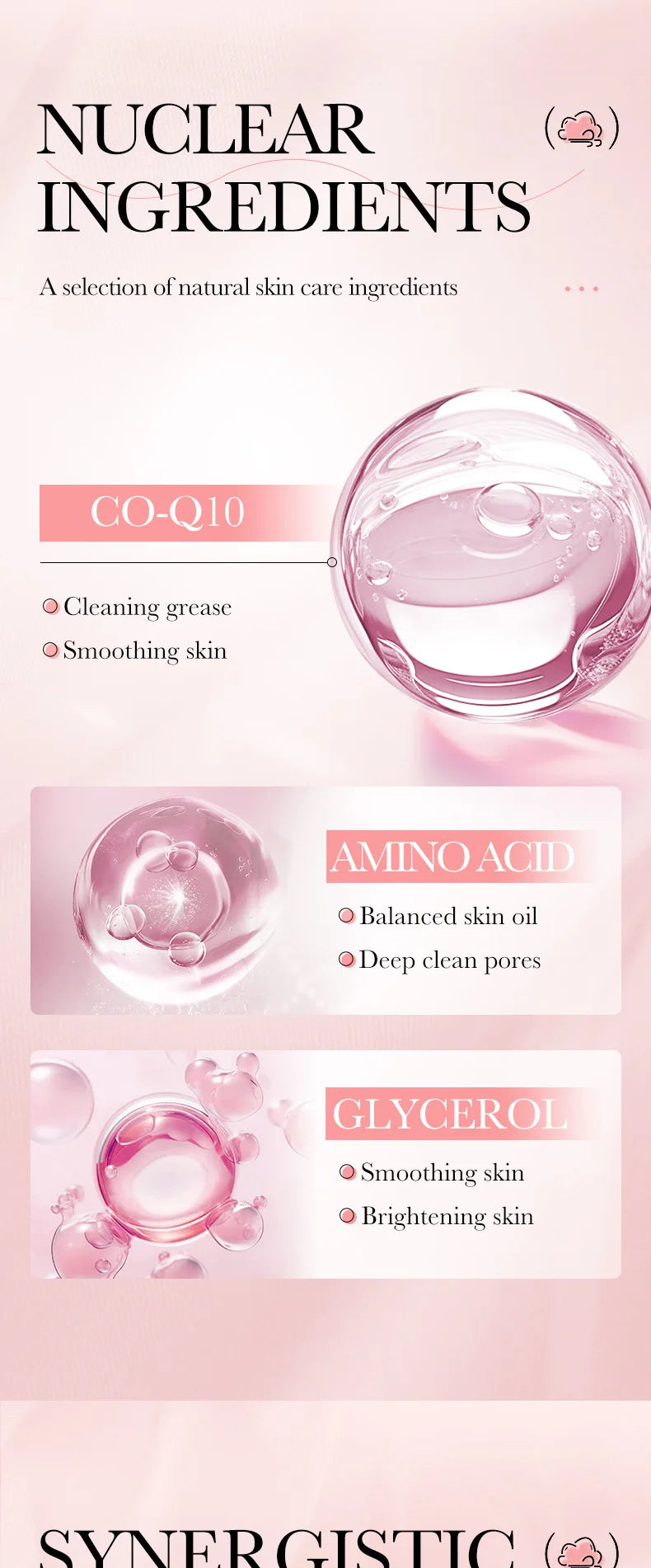 SAODER Q10 vitamine C nettoyant pour le visage mousse de lavage du visage nettoyage du visage Mossee hydratant éclaircissant produits de soins de la peau du visage