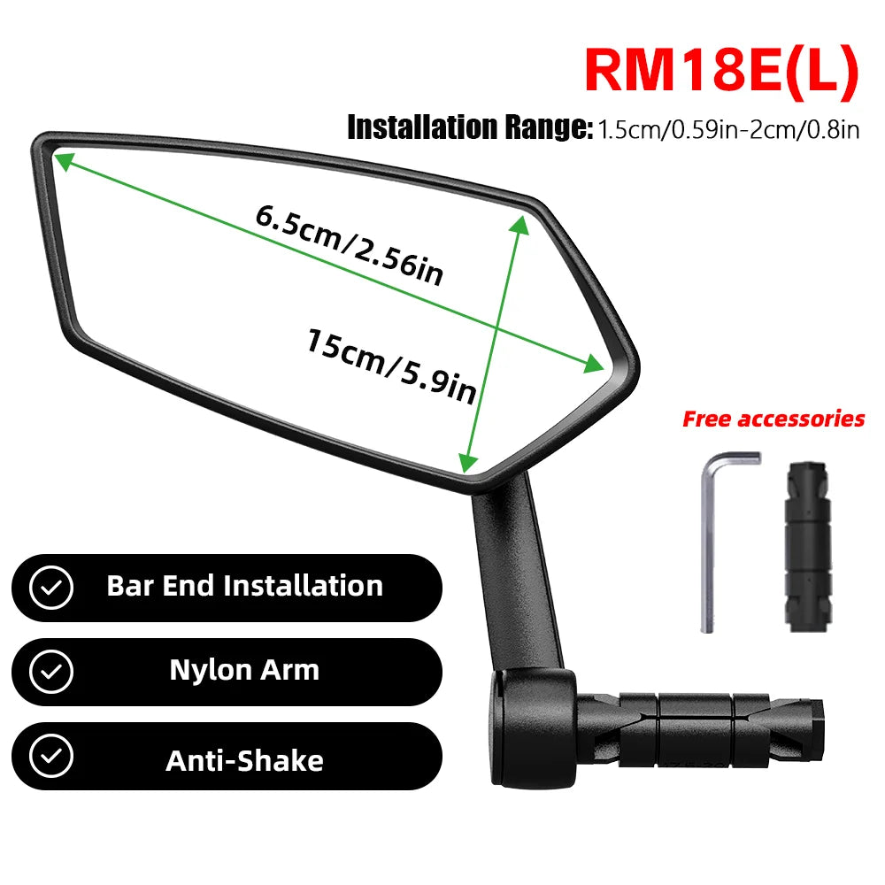 RBRL rétroviseur de vélo vtt guidon fin miroir HD grand Angle étendu Durable vélo rétroviseurs latéraux pour Scooter électrique