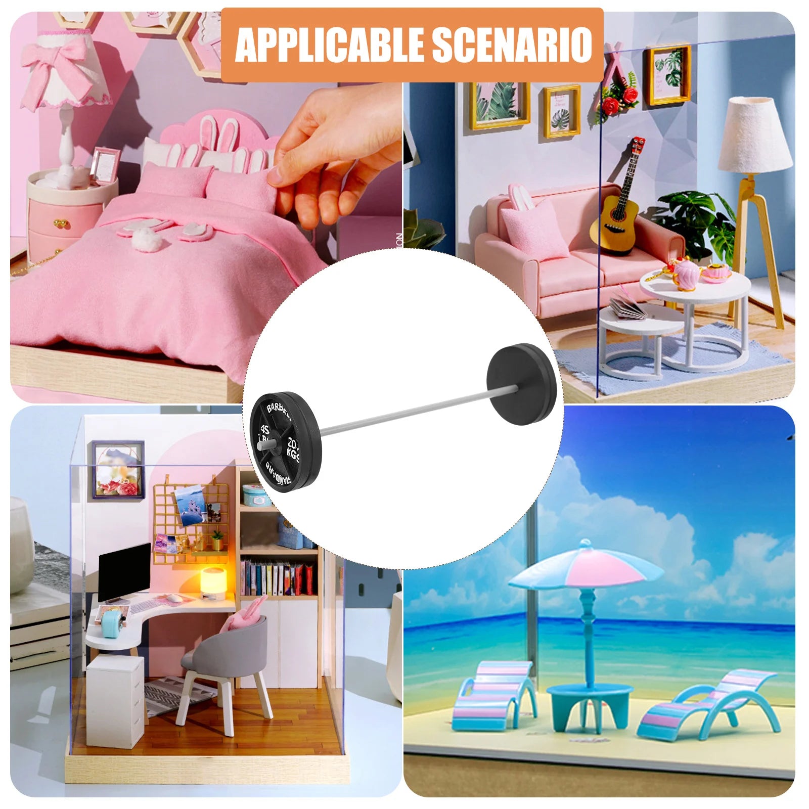 Mini jouets en plastique pour bébé, modèle d'haltères, accessoires de fitness, décoration de maison, ornement l'inventaire, petites courses d'haltères