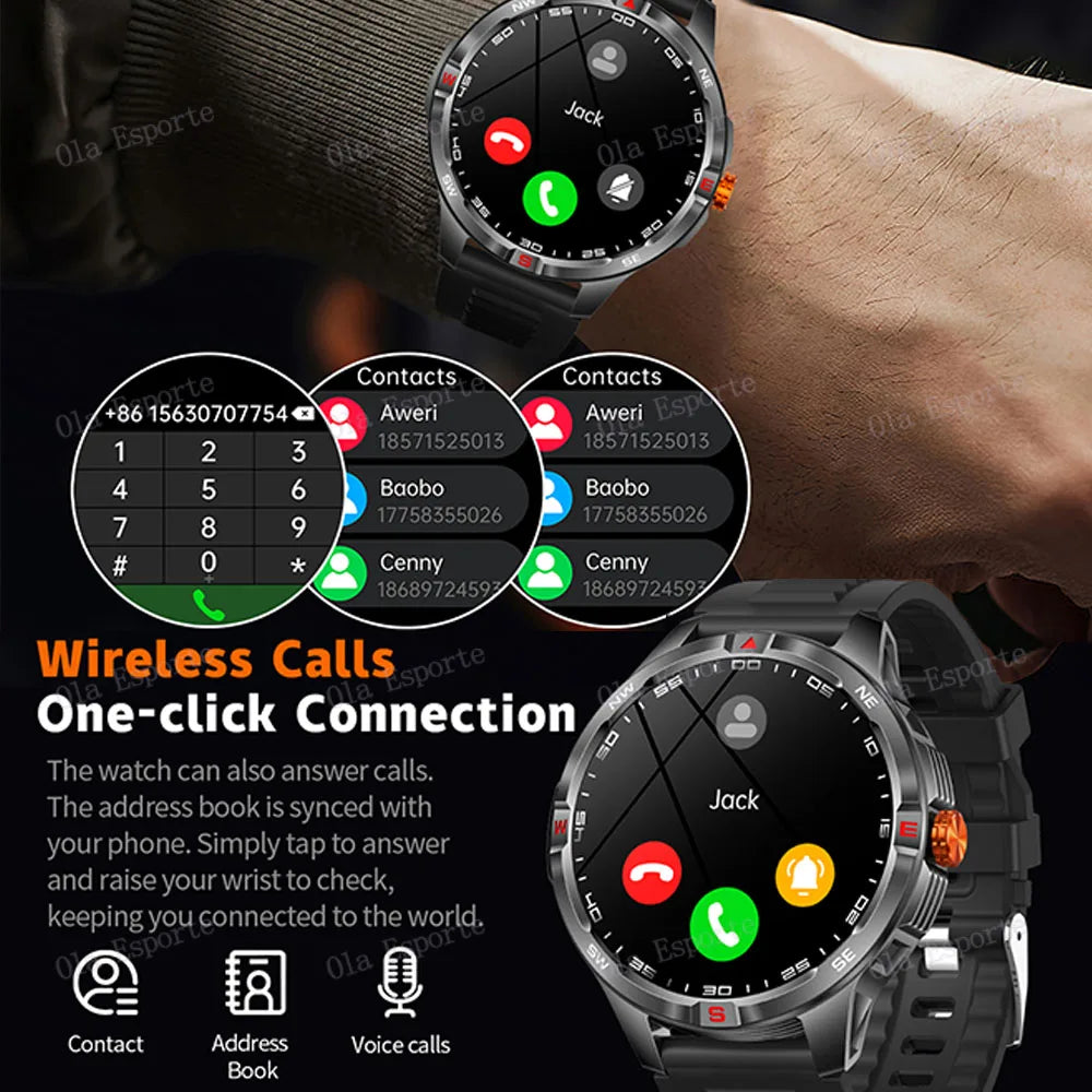 Montre intelligente 2025 boussole étanche surveillance de la santé et du sommeil grande capacité de batterie plus de 100 Modes de Sport hommes femmes Smartwatch en plein air