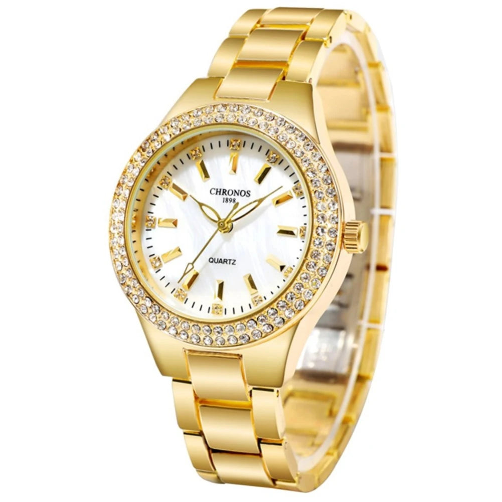 2025 CHRONOS nouvelle montre élégante pour femmes cadran coquille avec strass luxe décontracté mode dames robe étanche montre-bracelet