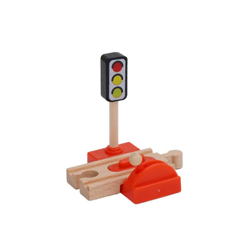 Jouets pour tout-petits, Train en bois, accessoires de voie ferrée, Barricade, scène de piste de plate-forme, jouets Puzzle pour garçons et filles
