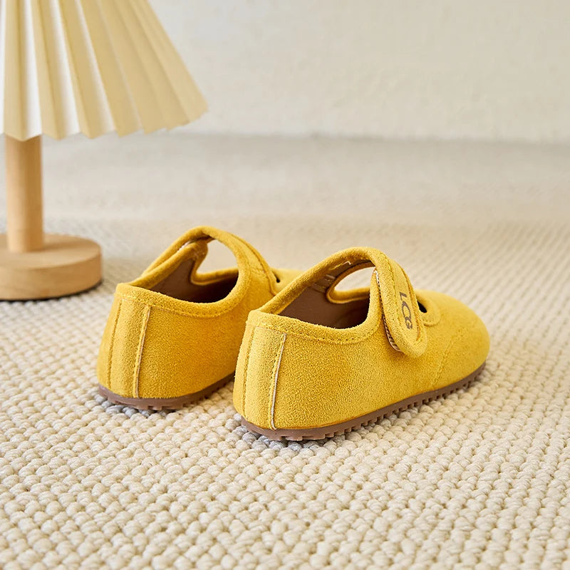 Chaussures en cuir pour enfants 2025 printemps automne nouvelles filles coréennes chaussures de princesse à semelles souples givrées sandale Super douce et confortable