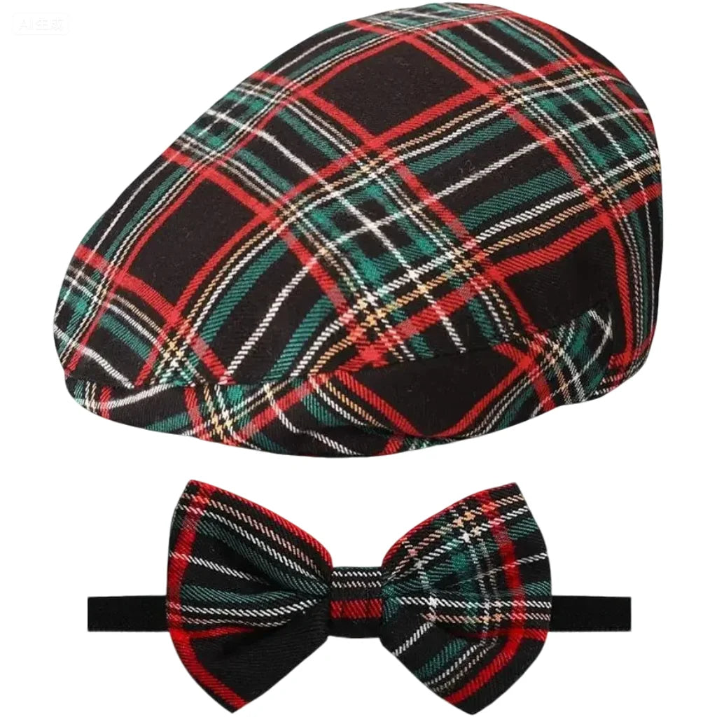 Chapeau pour bébé, casquette pour enfants, accessoire de baptême d'anniversaire pour nouveau-né, béret de chauffeur Vintage avec nœud papillon