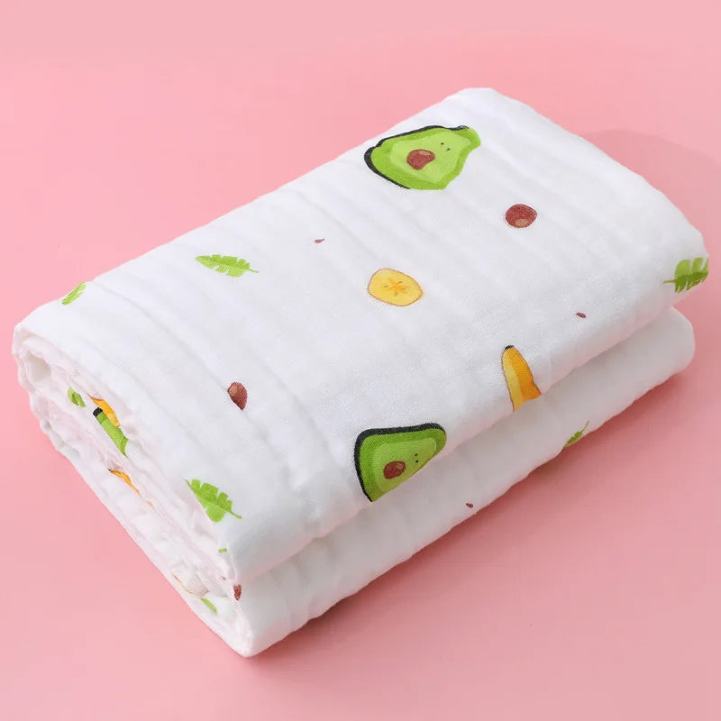 Serviette de bain pour bébé, couverture en coton pour garçon et fille, peignoir pour nouveau-né, gant de toilette en gaze à 4 couches, emmaillotage pour bébé