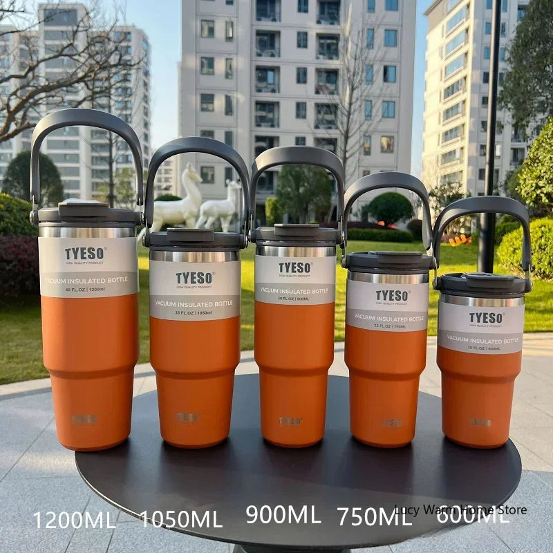 Tyeso Stainless Steel Thermos Coffee Mug, Double-Layer Insulated Travel Mug for Hot and Cold Drinks, Vacuum Flask, Car Water Bottle