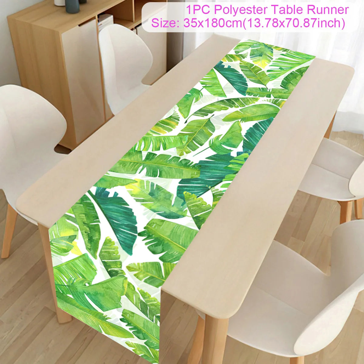 Summer Hawaiian Flower Table Runner, Flamingo Birthday Party Decor for Kids, Aloha Hawaii Tropical Party Supplies, Dining Table Decor