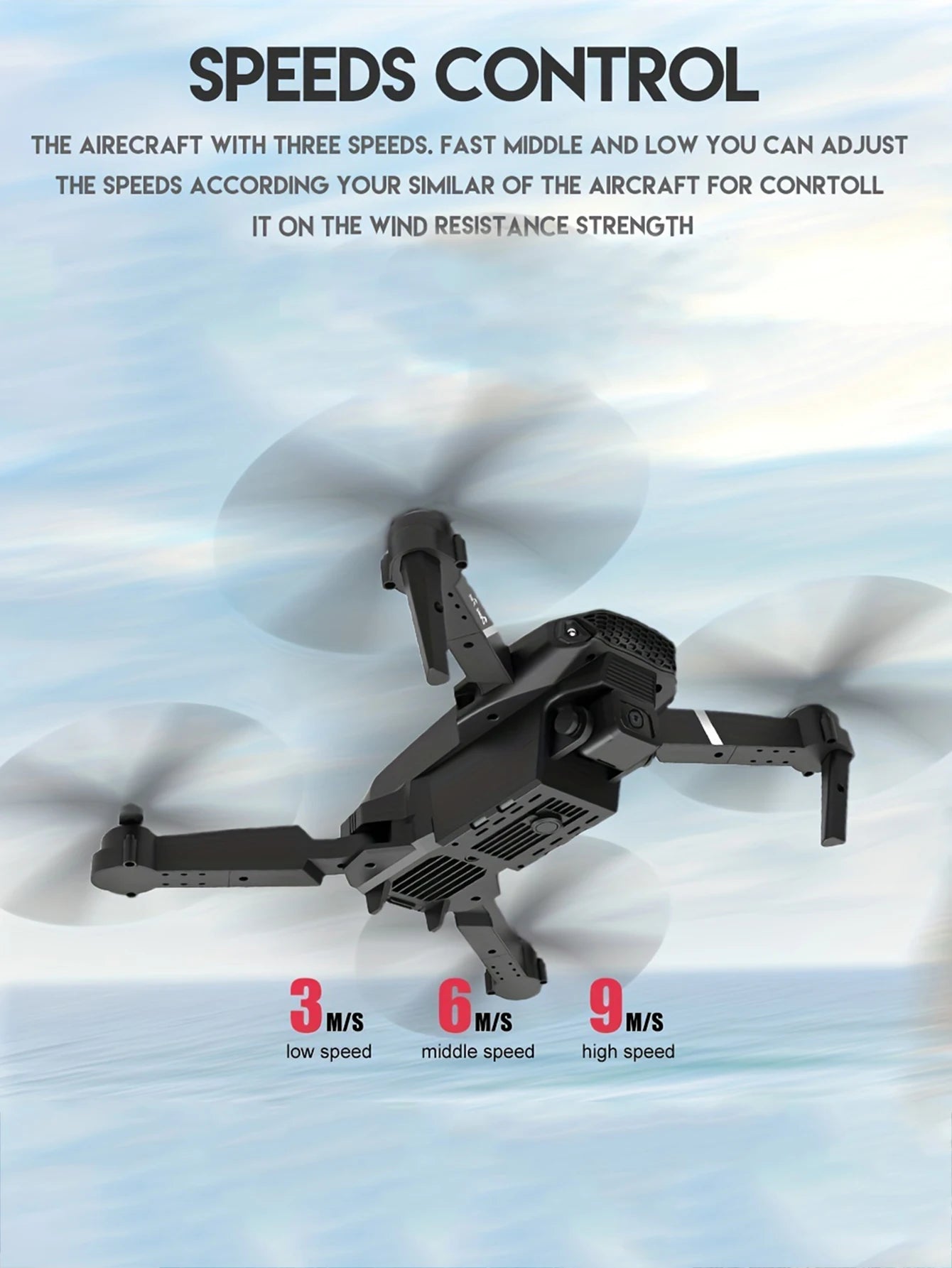 E88 4K Professional Drone, Wide-Angle HD Camera, WiFi FPV, Altitude Hold, Foldable RC Quadrotor Helicopter, Children's Toys (Camera Not Included)