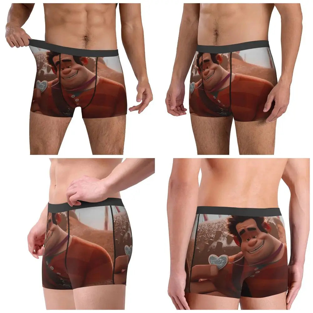 Wreck-It Ralph Men's Boxer Briefs, Breathable Underwear for Men, Boyfriend Gift