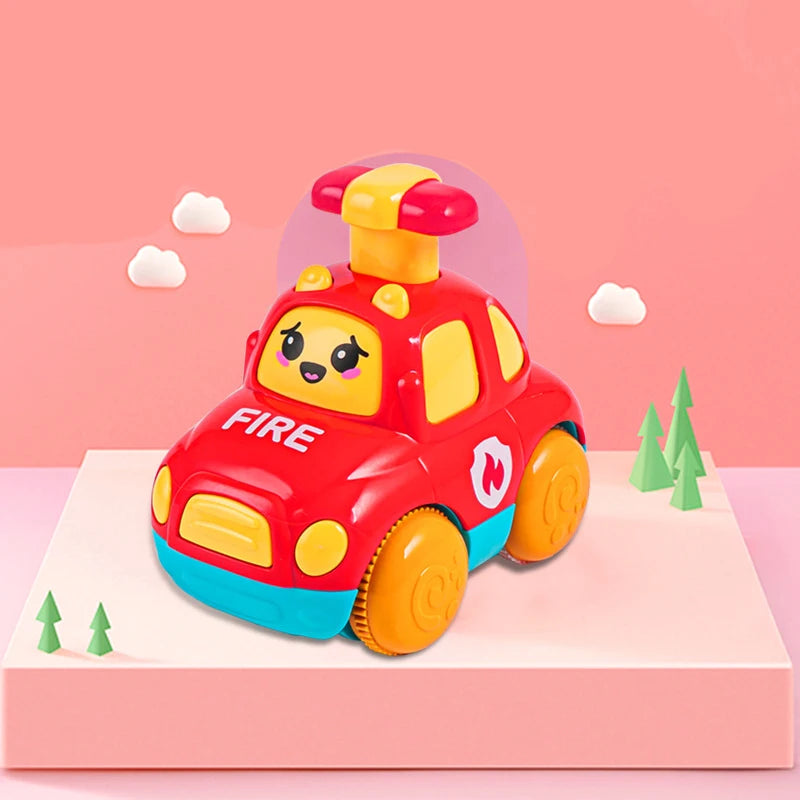 Voitures jouets pour bébé de 1, 2, 3 ans, cadeau pour garçon, camion de dessin animé, jouets éducatifs, voitures à tirer, jouets pour tout-petits de 12 à 18 mois