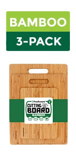 Planches à découper en bambou pour la cuisine, planche à découper en bois pour hacher de la viande, des fruits, du fromage, lot de 3