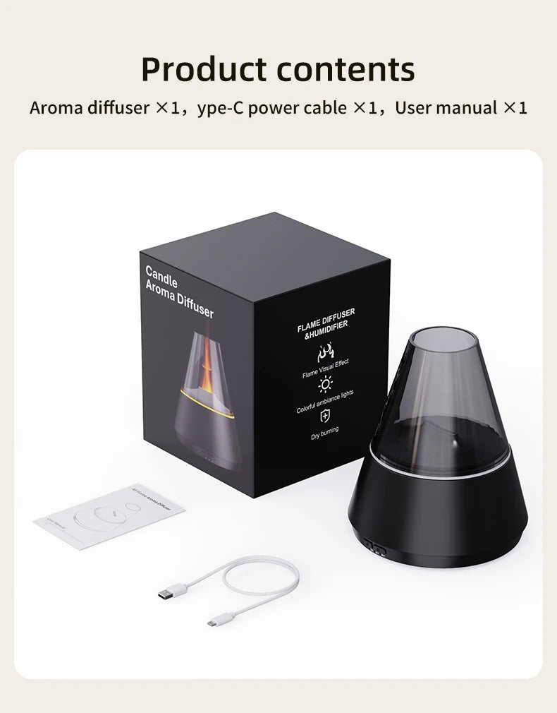 Diffuseur d'huiles essentielles, diffuseur d'arôme d'aromathérapie de Style moderne avec bougie, humidificateur ultrasonique à brume fraîche de parfum