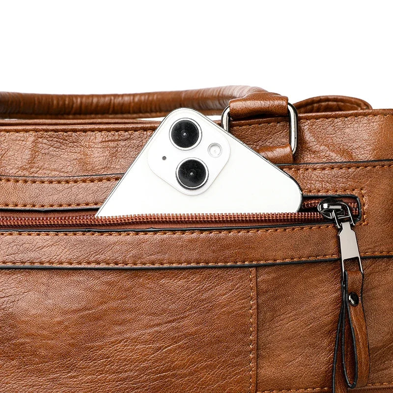 Sac à main élégant pour femmes, sacs à poignée supérieure en cuir de bonne qualité, sac à bandoulière pour dames, grand fourre-tout décontracté, tendance 2025