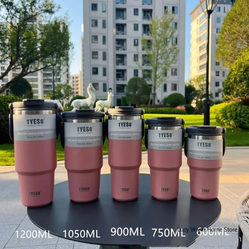 Tyeso Stainless Steel Thermos Coffee Mug, Double-Layer Insulated Travel Mug for Hot and Cold Drinks, Vacuum Flask, Car Water Bottle