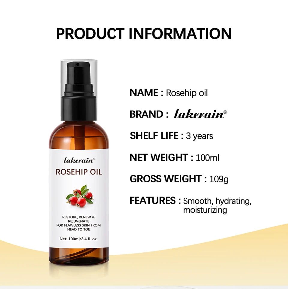 Huile de rose musquée biologique, huiles pour le visage, 30ml, soins pour la peau à absorption rapide, hydratant, huile pour le visage, Essence de graines de rose musquée biologique