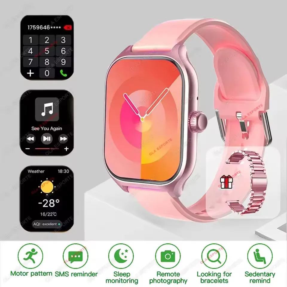 Nouvelle montre intelligente 2.01 pouces HD affichage réponse faire appel Message vue Modes de Sport bricolage cadran prévisions météorologiques pour hommes femmes
