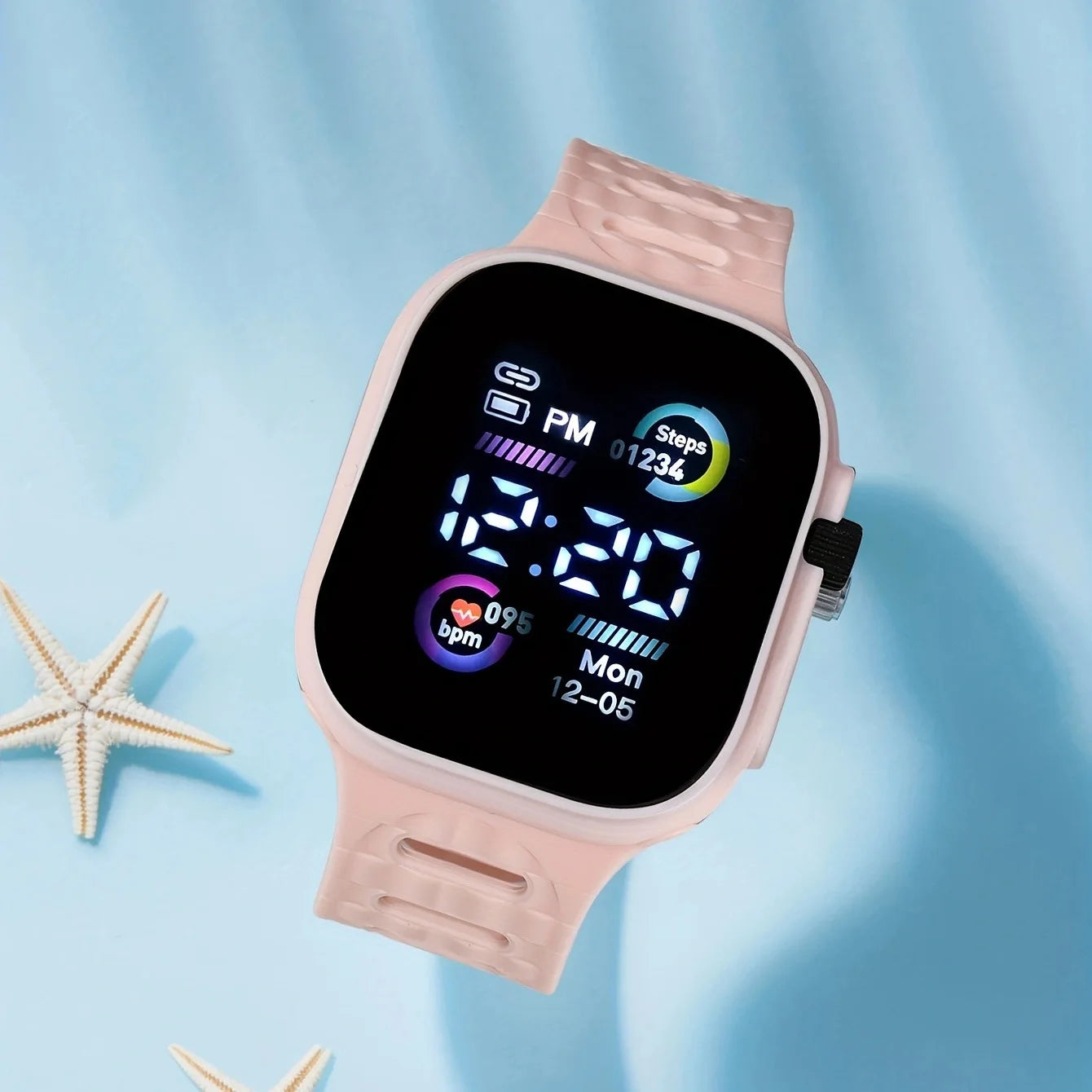 Montre-bracelet de sport numérique à affichage LED pour enfants, montre électronique Shoous pour garçons et filles, horloge pour étudiants, cadeaux