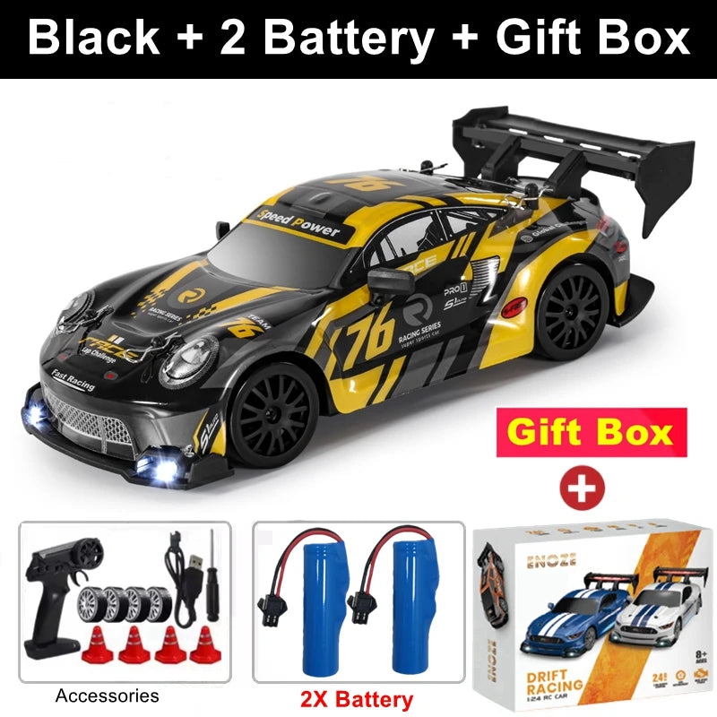 4WD RC Drift Car, High-Speed ​​Remote Control Racing Vehicle with LED Lights, 2.4GHz Radio, 4x4 Off-Road Truck, Children's Toy
