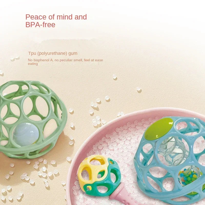 Hochet à main pour bébé, boule souple, jouets pour nouveau-né, anneaux de dentition, cloche à main, jouets sensoriels, jouets éducatifs pour enfants de 0 à 12 mois
