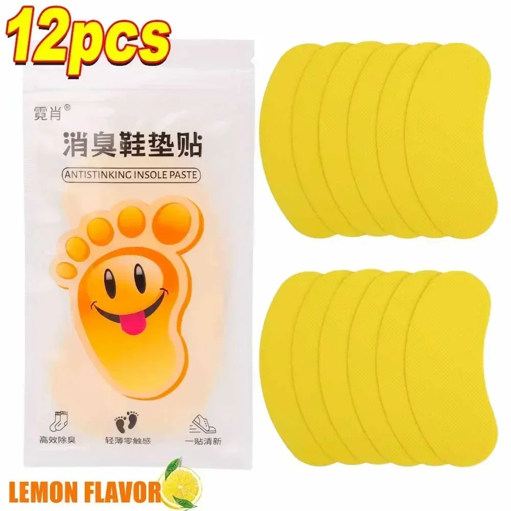 12/120 pièces chaussures déodorant autocollants déodorant pied odeur déodorants Sneaker odeur fraîche fruitée arôme semelle intérieure stérilisation autocollant