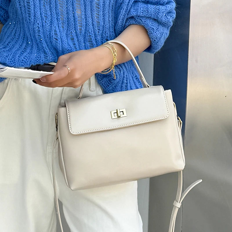 Sac fourre-tout en cuir de vachette véritable pour femme, sac à main en cuir souple pour femme, sacs à bandoulière à la mode, designer de luxe, initié féminin