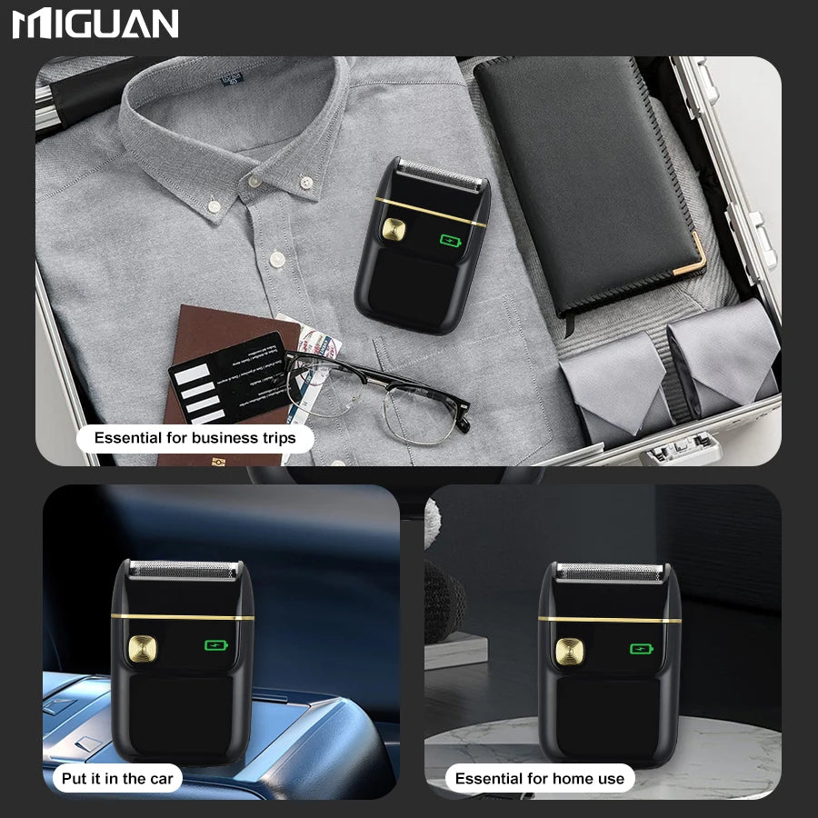 Rasoir électrique rechargeable USB-alternatif, portable, feuille remplaçable, noir-voyage et usage domestique, cadeau pour hommes